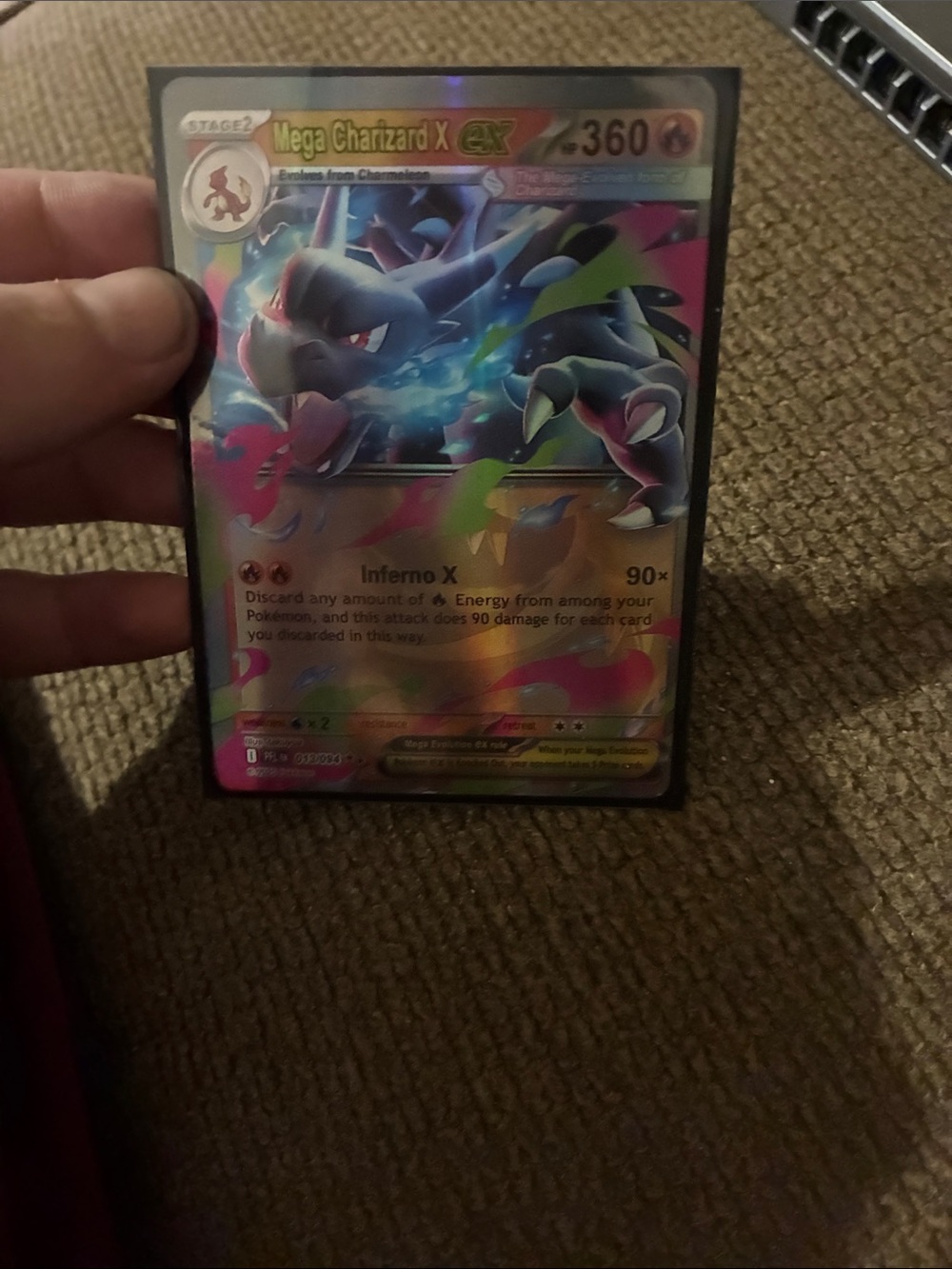 Mega Charizard X Holographic Art Print - Multicolor